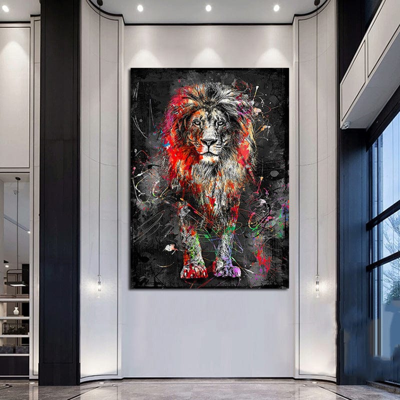 Abstract Lion Canvas