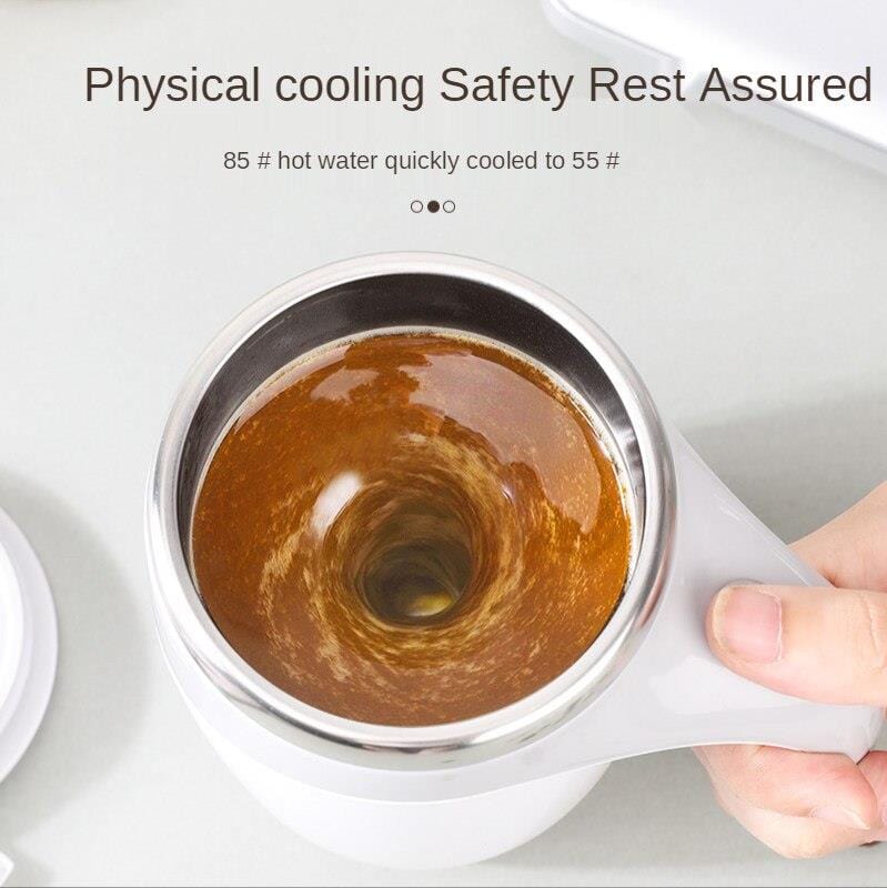 Self stirring mug