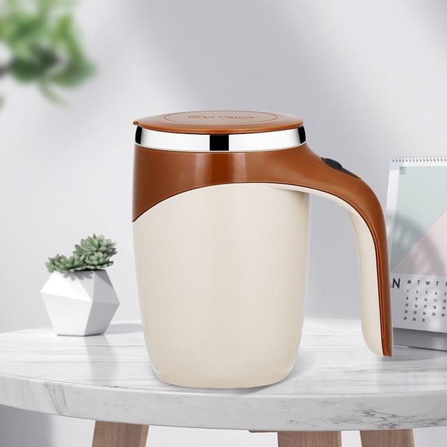 Brown self stirring mug