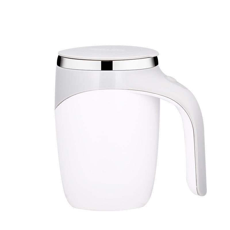 White self stirring mug