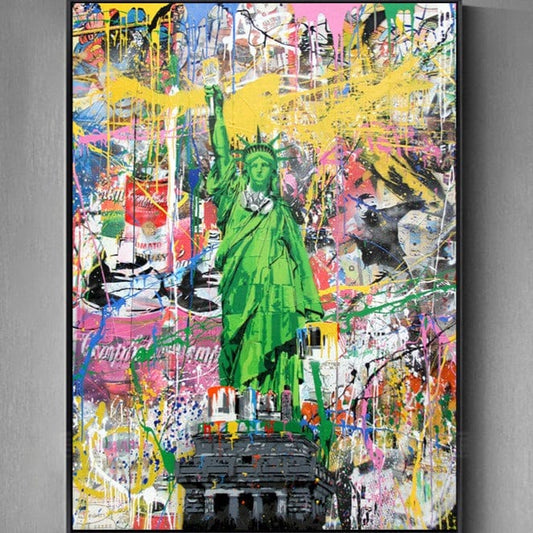 Abstract Statue of Liberty Graffiti Canvas